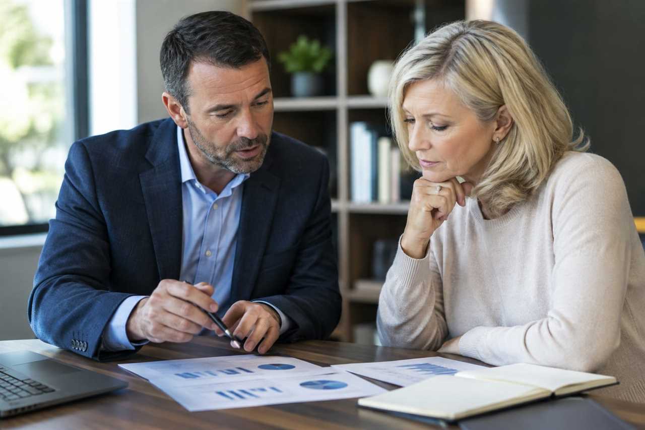 Advisor and client reviewing retirement plans
