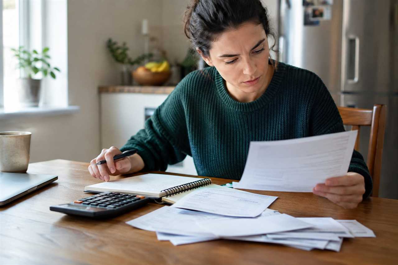 Budgeting household bills at the kitchen table